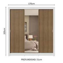 Ropero Closet Madesa 3 Puertas 1 Espejo Color Blanco y Marrón 02 - Blanco y Marrón - Ver 3