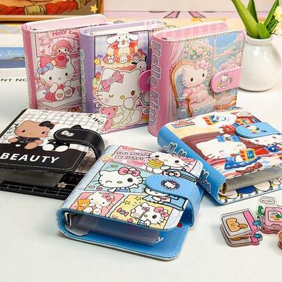 SANRIO 1pc Cute Cartoon Character PU Leather Soft Cover Notebook, Magnetic Clasp, 1 Card Slot, Random Style, New Year/Valentine's Day/Easter Gift