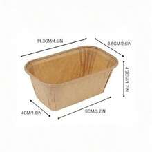 50个带凹槽的长方形迷你玛芬烘焙杯，可堆叠防漏，适合烘焙 - 彩色 - 查看 2