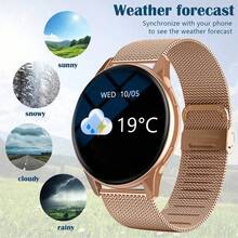 2025新款1.28英寸高清屏女士智能手表，多功能智能手表，支持AI语音助手/通知提醒/无线通话，健身追踪器，带天气预报/计步器/运动管理功能，时尚设计，母亲节礼物 - 彩色 - 查看 3