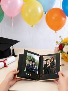 Marco de fotos plegable para la temporada de graduación 2026, soporte de exhibición de fotos de graduación de panel múltiple, álbum de fotos conmemorativo de estudiantes, marco de fotos de escritorio para decoración, regalo de graduación - Multicolor - Ver 4