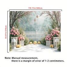 Garden Pattern Backdrop, 1 Count Garden Themed Wall Hanging, Wall Decor Home Living Room Bedroom Office, Ornaments - 彩色 - 查看 8