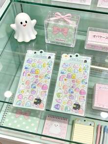 Ghost Theme Series, Cute Little Monster Crystal Clear 3D Embossed Stickers, Cartoon Waterproof 3D Stickers For Scrapbooking, Children's Reward Cards, Parent-Child Interactive Entertainment, Random Delivery - Multicolor - View 5