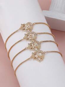 Tsnamer 1 Pc Milanese Style Lace Copper Bracelet, Retro And Simple Design, Versatile For Daily Wear - Silver - View 8