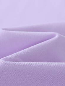 This Girls' Short-Sleeved T-Shirt Features A Unique Leopard Print Lettering And A Soft Crew Neck Design, Making It A Casual Purple T-Shirt - Mauve Purple - View 4