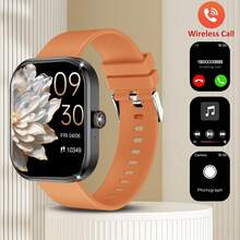 Nuevo reloj inteligente deportivo de 2.01 pulgadas para hombres y mujeres, podómetro para actividades al aire libre, esferas de reloj personalizables, llamadas inalámbricas, conexión inalámbrica con aplicaciones, múltiples modos deportivos, control remoto de cámara, música inalámbrica - perfecto para regalos de vacaciones. - Correa negra y naranja - Ver 4