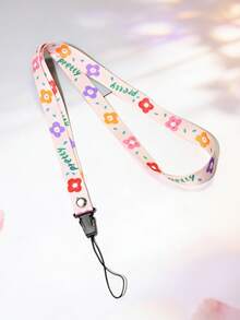 Floral Phone Lanyard Necklace Strap, Breathable Wide Band, Women Phone Case Charm, Universal Pendant Keychain Lanyard - Multicolor - View 12