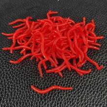 50/100/200pcs Earthworm Soft Bait - Red Maggot Plastic Lure With Bionic Worm Design And Fish Scent - Multicolor - View 11