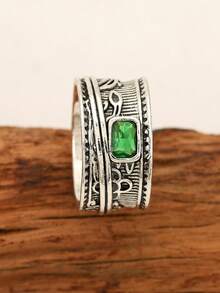 1 Piece Fashion Retro Texture Classic Ring Wide Face Personality Versatile Suitable For Any Occasion Wearing Can Be Gifted To Friends Or Loved Ones - Vintage Rings - View 2