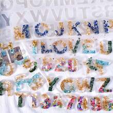 硅胶字母数字模具，适用于树脂浇铸、巧克力制作、DIY工艺品和珠宝制作 - 彩色 - 查看 6