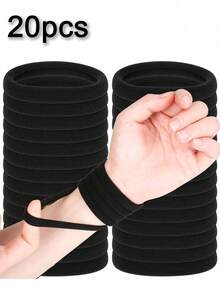 100条时尚简约高弹加厚发圈，适合日常使用和送礼。可用作发圈、马尾辫发带、头带和运动头带。适合女性和女孩，完美固定长发。也适合青少年。| 时尚发圈系列 | 发圈（100/50/20/1条装可选） - 彩色 - 查看 7