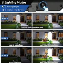 Solar Security Light Motion Sensor Three Lighting Modes Split Design Panel 16ft Cable Remote Installation Constant Dim Light Motion Activated Bright Light Off Until Motion Mode Auto Dusk On Dawn Off IP65 Waterproof ABS Body Lithium Battery Solar Powered Outdoor Wall Light Garden Light Garage Light Yard Light Patio Light Backyard Light Driveway Light Pathway Light Porch Light Staircase Light Shed Light Corridor Light - Đèn tường năng lượng mặt trời 234LED - Xem 5