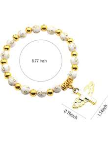 Pulsera de cuentas doradas de 7 piezas, multifuncional, apilable, estilo bohemio playero, cadenas de cuentas autocombinadas, versátil, para uso diario, sin necesidad de elegir ropa, exquisita, de una sola capa, detalles de calidad, cómoda, para fiestas en la playa. - Dorado - Ver 6