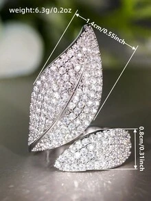 1枚精美立方氧化锆戒指，女士适用，适合婚礼、订婚、周年纪念、派对、情人节等场合佩戴。 - 1# - 查看 8