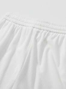 Men's Corduroy Lightweight Casual Trousers For Spring And Summer, Comfortable To Wear, With Drawstring And Pockets, Machine Washable. - 白色 - 查看 5