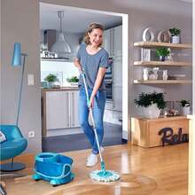 Clean Twist Spin Mop And Bucket Set With Rollers | Telescopic Handle, 360° Joint, Spin-Dry System | Easy Glide Wheels | Blue - A - Xem 6
