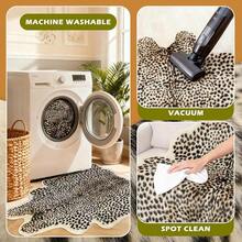 Leopard Print Rug, Faux Cowhide Cheetah Skin Rug Animal Printed Area Rug Carpet For Home Office, Livingroom, Bedroom - LeopardPrint2-39.4X37.4英寸 - 查看 8
