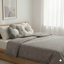 2 Pieces Daisy- Ultrashaped-Soft Plush Seat/Mat - 45x45 Cm - Made In Türkiye - Grey - View 4