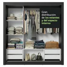 Ropero Closet Madesa 3 Puertas Color Negro y Gris 02 - Negro y Gris - Ver 8