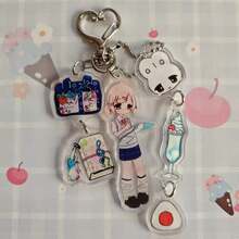 Y2K风格通勤女孩DIY原创角色复古日系美学小众INS风亚克力吊坠，包包/手机/钥匙链饰品 - 彩色 - 查看 11
