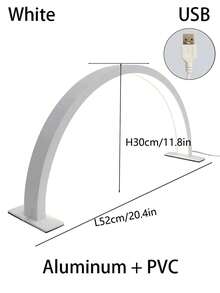 1pc 14"/20" White/Pink Acrylic Nail Lamp, Semi-Circular Nail & Beauty Lighting Lamp, LED Lighting Desk Lamp, USB Powered, Suitable For Commercial Nail Lighting, Beauty Lighting - Multicolor - View 14