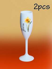 LICVIC Custom Name Champagne Flutes, Personalized Toast Glass-With Birth Flower, Anniversary, Birthday Celebration, Elegant Party Drinkware With Customized Text, Stylish Customizable Champagne Cup For Family Gatherings, Wedding, Engagement, Bridal Shower - Style B - View 10