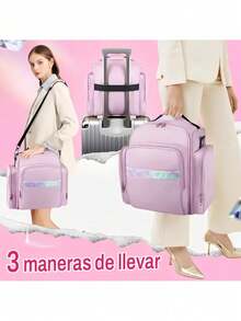 Organizador de esmalte de uñas de gran capacidad,Estuche Profesional Organizador Esmaltes Maletines Maquilla con 5 bolsas independientes extraíbles. Adecuado para uso diario de viaje de niñas y mujeres con herramientas de manicura, aceites esenciales y juegos de cosméticos. Bolsa de maquillaje, organizador de maquillaje, estuche de maquillaje, organizador de viaje de tocador, regalos esenciales, accesorios con cremallera - Rosa - Ver 7