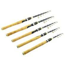 1.65米、1.8米、2.1米、2.4米、2.7米轻型伸缩碳纤维旋转式钓竿，带EVA手柄和轮子，适合在湖泊中钓鳟鱼 - 彩色 - 查看 8