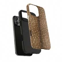 鹿纹硬壳手机壳，中性田园风自然风格，兼容 17/16e/15 Plus/14/13/12/11 Pro Max - 彩色 - 查看 3