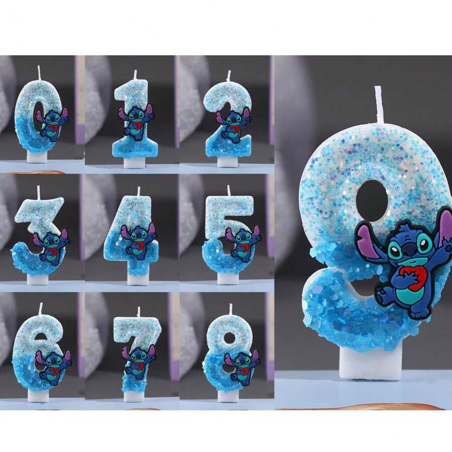 Lovely Birthday Candle Decoration Set, Party Favors, Anniversary Candle Decor, Wedding Party Numeral Candle Decor, Outdoor Party Elegant Candles 0-9 - Multicolor - View 1