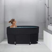 330.69 Lbs Loading Capacity Foldable Ice Bath, Outdoor Indoor Cold Bathtub, 6-Layer Insulation Layers Portable Bath Tub With Foot Pad For Homes, Rvs And Travel - A - View 4