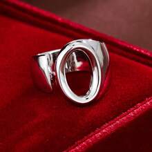 1pc Minimalist Plain Letter Design Adjustable Open Ring For Women - Multicolor - View 13