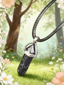 1/5/10/20/30/50/100/200pcs Natural Crystal Glass Stone Glow-In-The-Dark Pendant Necklace, Unisex Crystal Gemstone Chakra Crystal Jewelry, PU Cord Couples Jewelry Gift, Holiday Party Supplies - Multicolor - View 30