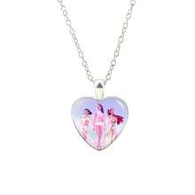 1pc Girls' Group Time Gemstone Heart Necklace, Random Style, New Year Gift, Valentine's Day Gift, Easter Gift [Random Style] - Multicolor - View 4