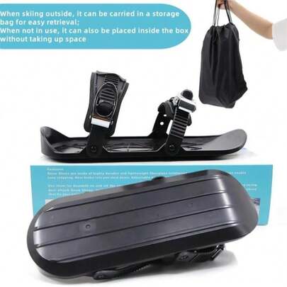 Mini Ski Skates Winter Portable Snowblades Skis Shoes Adjustable Short Snowskates Skiboards