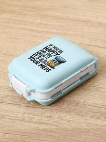Portapillole portatile a 8 scomparti multistrato, scatola compatta e anti-umidità per la conservazione dei farmaci, stampata con citazioni divertenti, adatta per vitamine, integratori nutrizionali e pillole, portapillole riutilizzabile adatto a uomini e donne viaggiatori e utilizzatori di farmaci quotidiani - Multicolore - Visualizzare 12