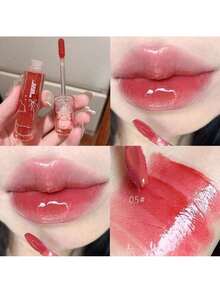 6Pcs Bear Lip Glaze Jelly Lipstick, Liquid Lipstick Cute Bear Lipgloss Moisturizing Lip Stain Plumping Water Lip Gloss Waterproof Long Lasting Cheek Rouge Tint Cosmetics Beauty Makeup - 彩色 - 查看 5