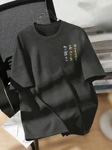 Camiseta con estampado de dibujos animados de " de putrefacción cerebral italiana" para niño preadolescente, adecuada para uso diario, ropa urbana, estilo de campus, top casual de verano de moda para niños - Gris Oscuro - Ver 7