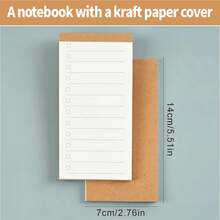 Flip-Up Memo Pad, Kraft Paper Notebook, Planning Notepad, Lined Notebook, Grid Notebook, Blank Notebook, Checklist Pad - Rectangle - View 4