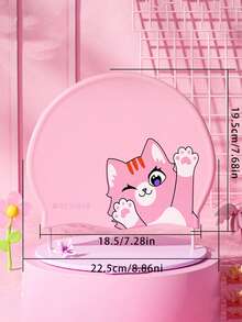 1 Small Silicone Swimming Cap With Cat Pattern Cartoon Cute Pink Waterproof And Soft Professional Ear Protection Swimming Cap Suitable For Wearing During Water Activities - Pink - View 14