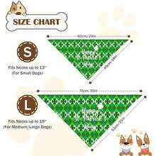 2PCS St. Patrick's Day Dog Bandanas, Dog Bandana Boy Girl,Funny St. Patrick's Day Dog Scarf, Fashion Design Apply To Medium Sized Dog St. Patrick's Day Outfit,Perfect Holiday Pet Gift - green-Small - 查看 2