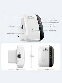 Extensor WiFi, extensores WiFi, Aumente la señal de su WiFi hasta 300Mbps - Repetidor Inalámbrico de Largo Alcance Punto de Acceso, Blanco - Tipo de Enchufe A USA (110-127V) - Ver 2