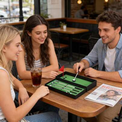 Golf Set With Mini Desktop Putting Game - Gift For Adults, Dads, Moms, Men, Women, Bosses And Coworkers - Fun Office Gift