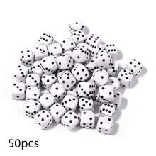 50pcs 8mm Black Acrylic Dice Beads, For DIY Jewelry Making - Fashionable Geometric Pattern - Dice - View 10