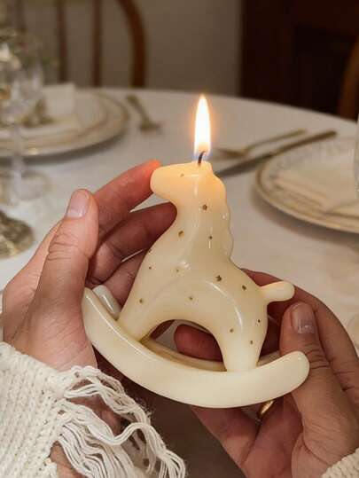 1 pièce Moule en silicone en bois mignon en forme de cheval, démoulage facile, moule à bougie fait main en résine/cire/gypse, cadeau de Noël et de la Saint-Valentin pour les femmes, figurine de cheval en bois pour décoration de bureau