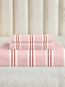 2pcs/3pcs Pink Striped Numeric Print Duvet Cover Set (1 Duvet Cover + 2 Pillow Shams, Inserts Not Included), Made Of Polyester Fiber, Suitable For Daily Use, Soft And Skin-Friendly, Applicable To Bedroom, Master Bedroom, Guest Room And Secondary Bedroom - Multicolor - View 10