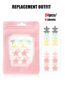 60 adesivos faciais em formato de estrela - Com espelho para guardar, design fofo de estrela, adesivos decorativos para festas/encontros/viagens, adorados por mulheres jovens, adereços para fotos, vem com mini caixa de armazenamento - item essencial para viagens, Y2K, acessórios de maquiagem, brindes, viagens, itens baratos, essencial para viagens - Multicolorido - Ver 9