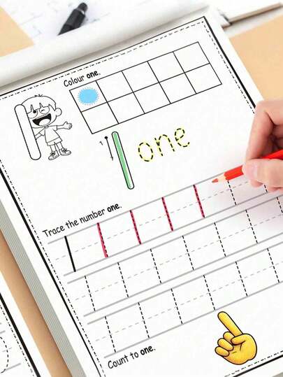 1-30 Number Practice Notebook, Suitable For Children's Learning, Including Writing Practice, Reusable Workbook, Suitable For Home Education, Kindergarten Activities, Containing Reading And Math Practice Sheets, Ideal For Classroom Teaching And Back To School Supplies