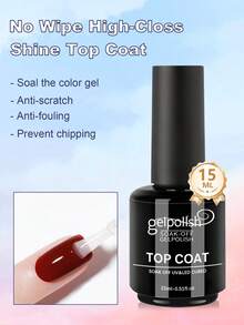 GELPOLISH 3pcs/Set 15ml Spring & Summer Base Coat, Glossy Top Coat And Matte Top Coat Nail Polish Set, Long-Lasting Shine, No Wipe Top Coat, Suitable For LED Lamp Curing, DIY Nail Art Design, Valentine's Day Gift For Her - 無色 - 查看 3