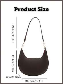 1pc Coffee Brown Crescent-Shaped PU Leather Shoulder Bag, Fashion Simple Solid Color Women Underarm Bag, Autumn/Winter Can Be Used As Valentine's Day, Thanksgiving, Halloween,Christmas Gift. - Nhiều màu - Xem 10